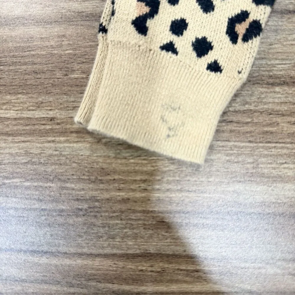 Crewcuts Leopard Print 100% Cotton Pullover Sweater Girls Size XS 4-5